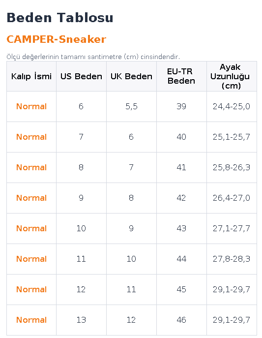راهنمای انتخاب سایز